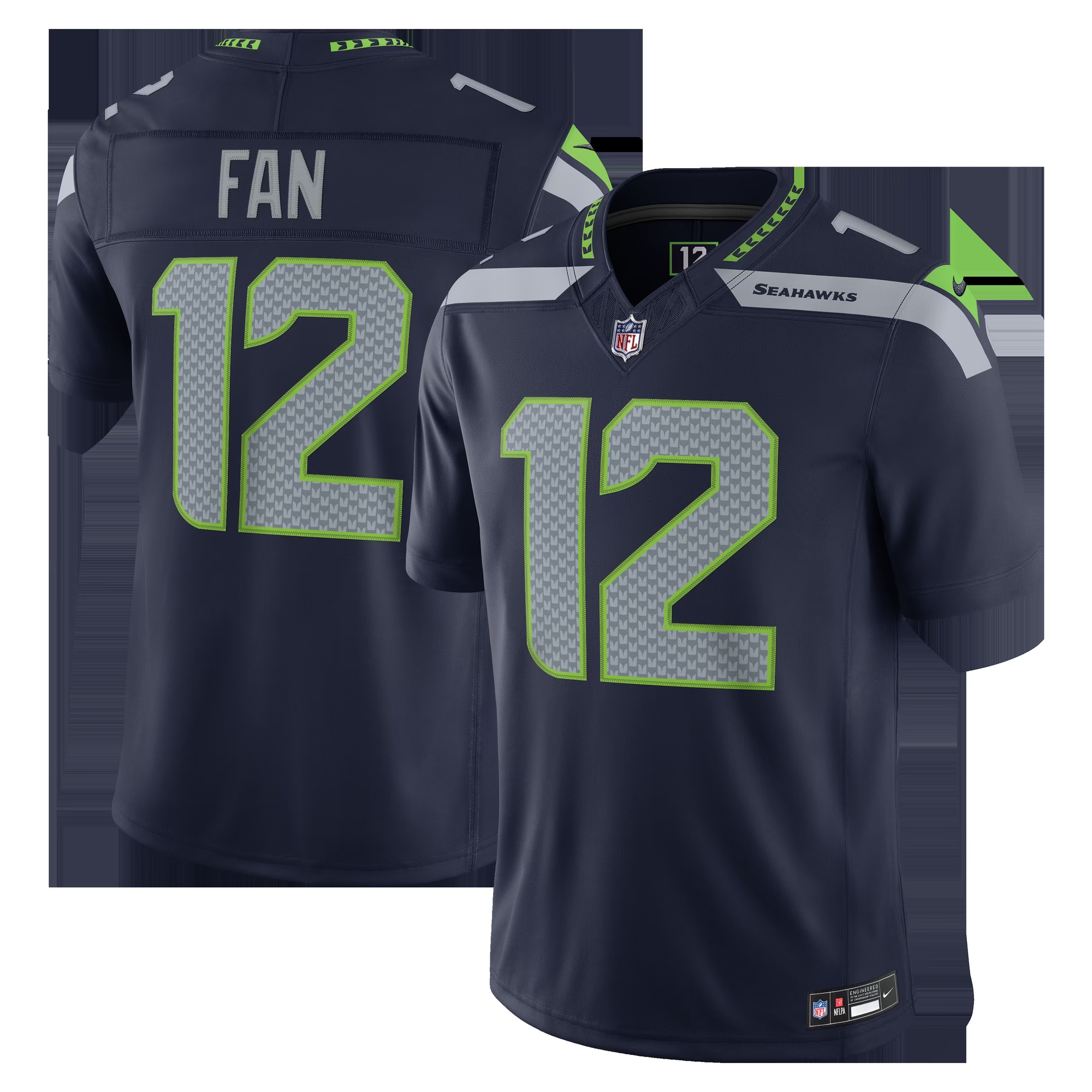 12s Seattle Seahawks Team Vapor F.U.S.E. Stitched Limited Jersey - College Navy
