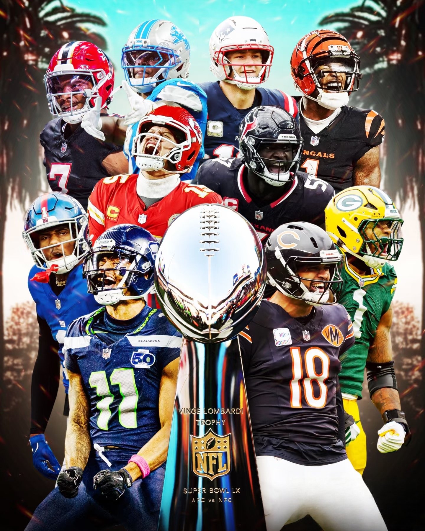 NFL stars and the Vince Lombardi Trophy