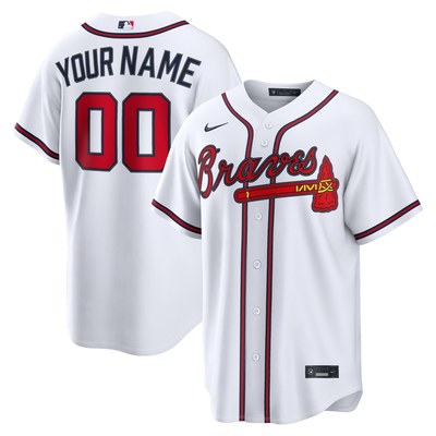 Atlanta Braves Nike Home Replica Custom Jersey - White