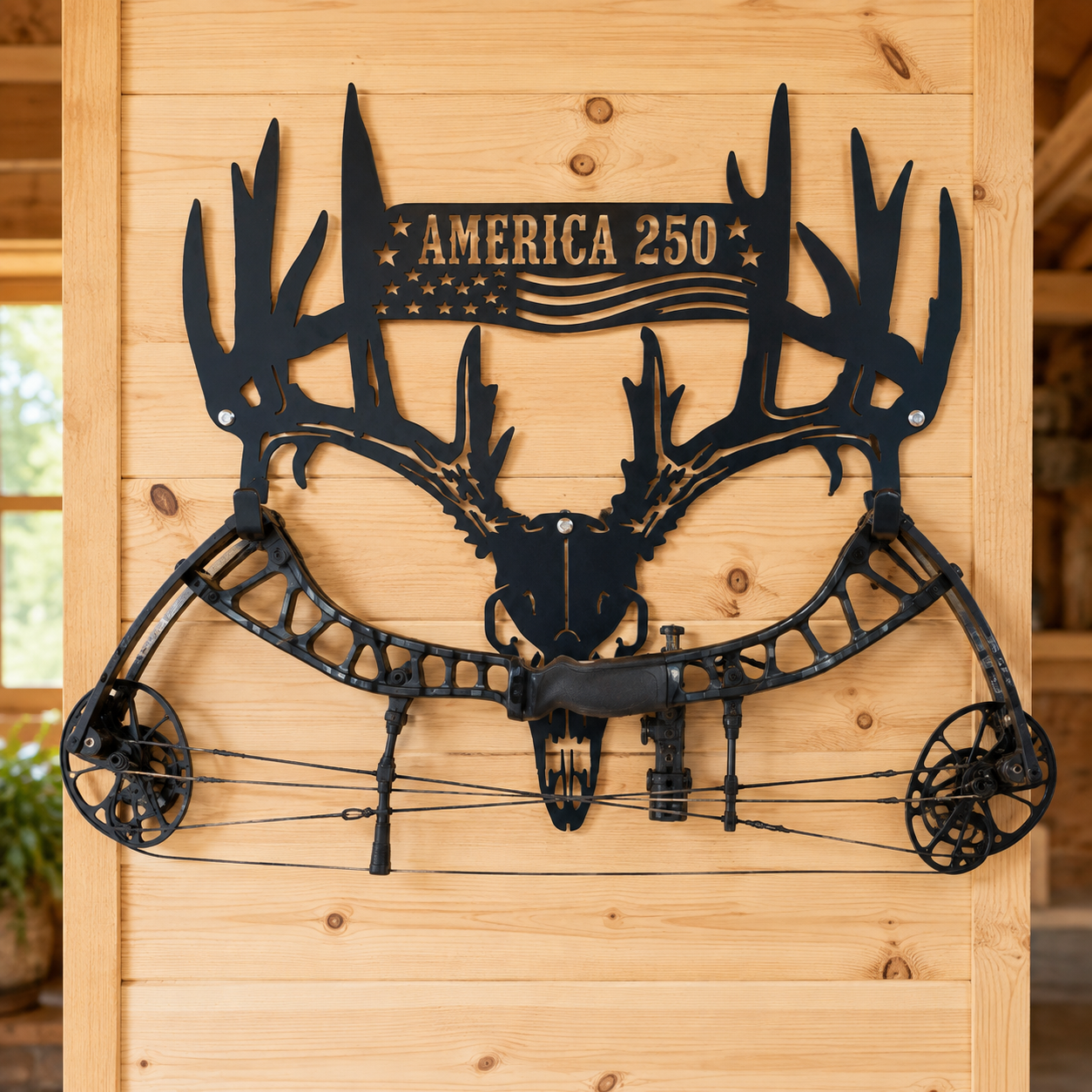 Personalized America 250th Anniversary Antler Bow Rack