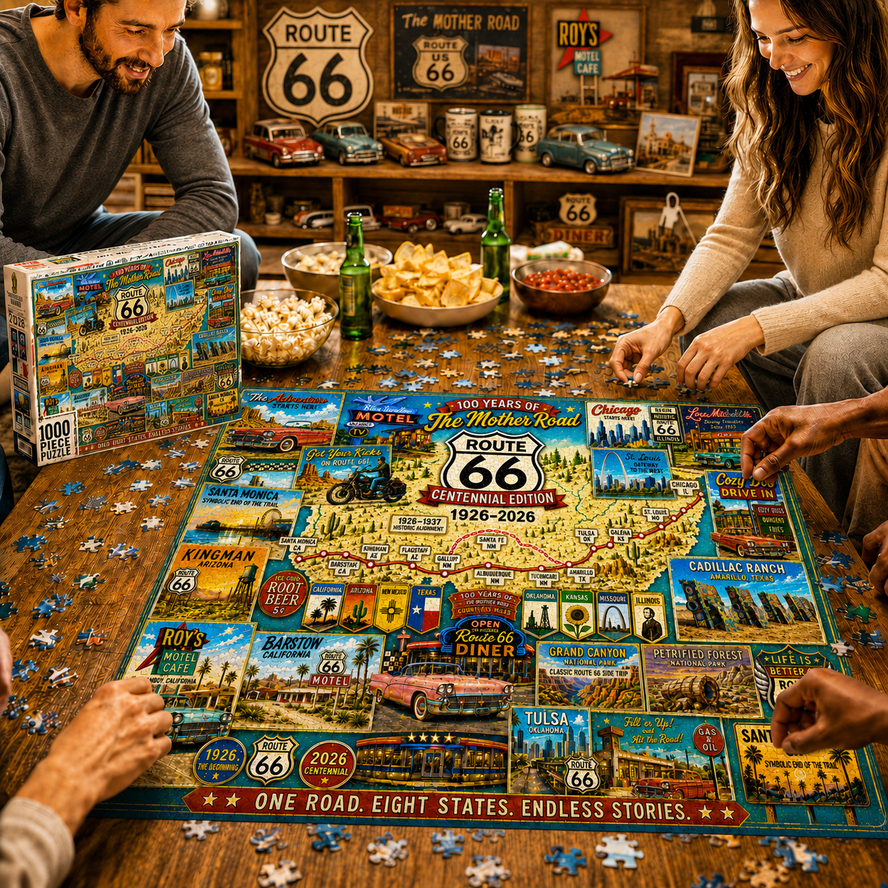 Route 66 Centennial Collector’s Puzzle 100 Years of the Mother Road — 1926–2026🎁