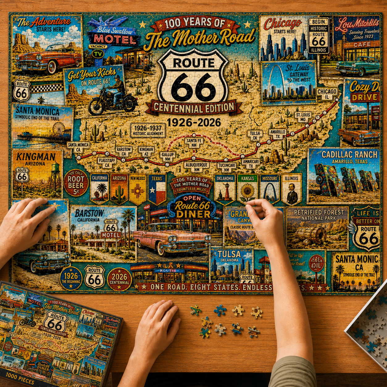 Route 66 Centennial Collector’s Puzzle 100 Years of the Mother Road — 1926–2026