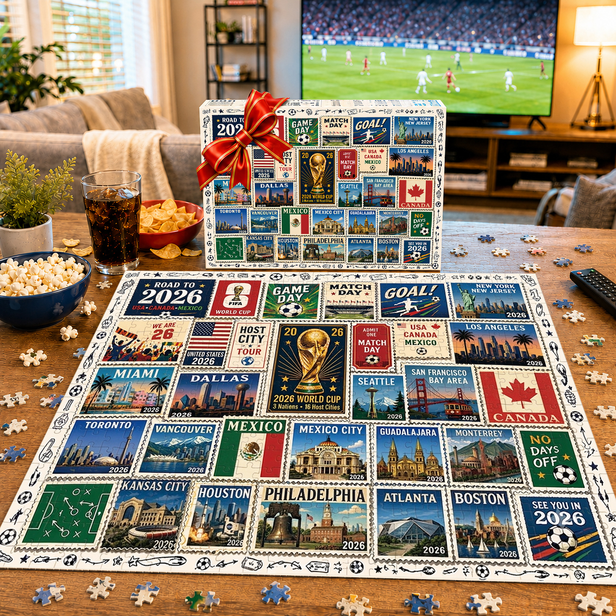 2026 World Cup Host Cities Journey Commemorative Stamp Puzzle – Premium Soccer Collectible & The Ultimate Gift for Fans