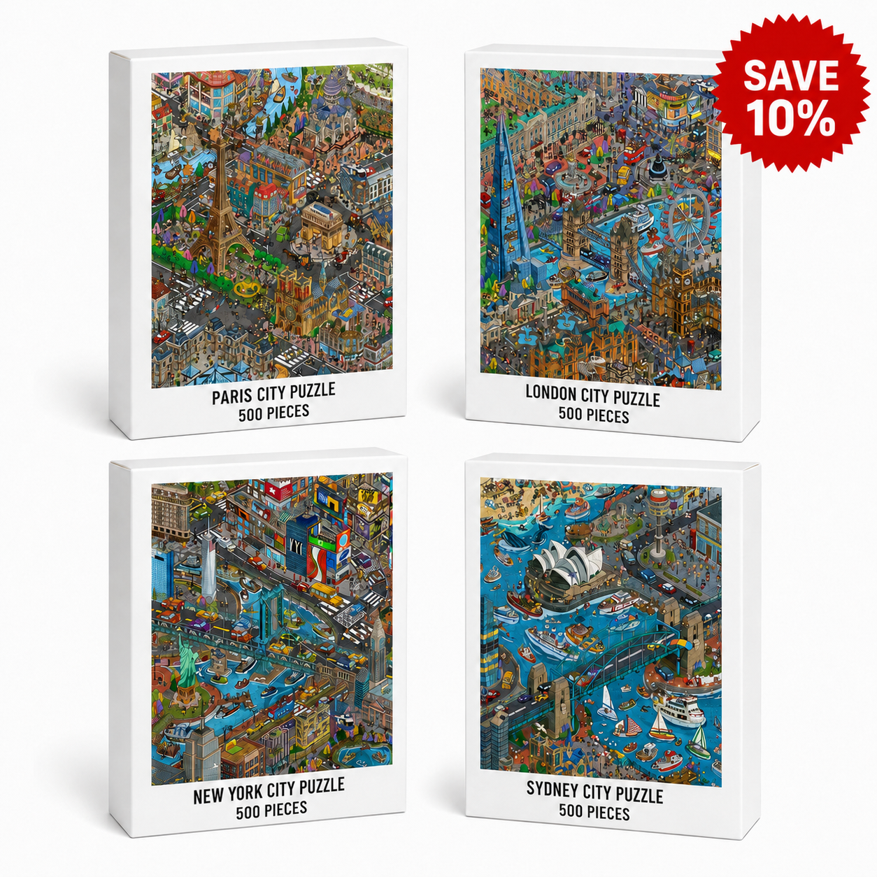  Around the World City Adventure Puzzle-Choose your favorite city