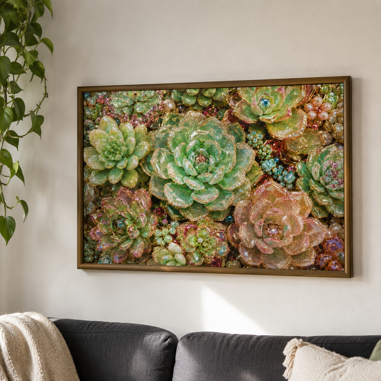 2026 Best gift – Sparkling Jewel Succulent Puzzle - 500/1000 Pieces