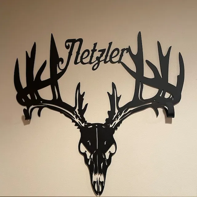 Personalized Metal Deer Skull Rack