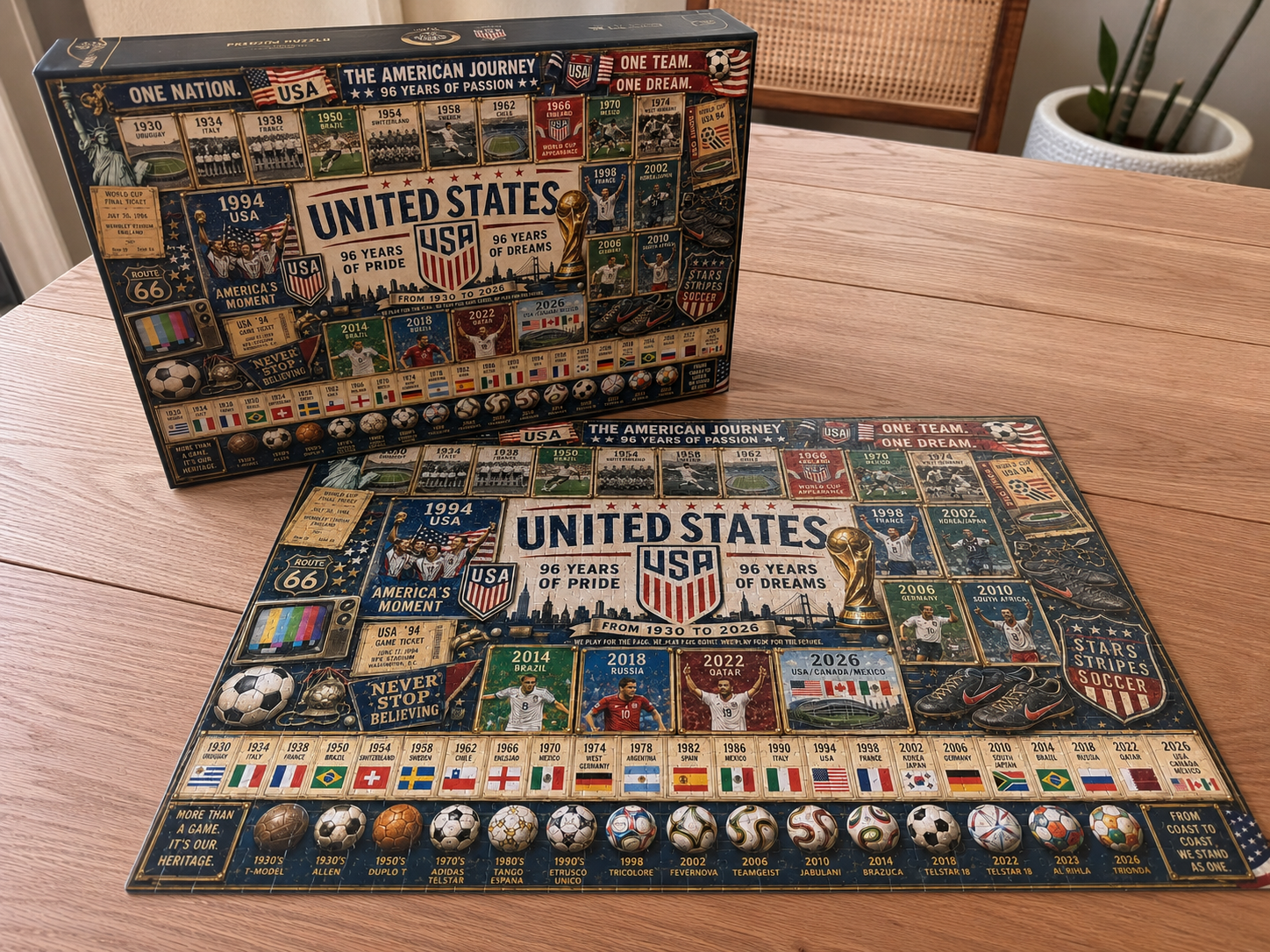 USA 96th World Cup Soccer "Road to Glory" Jigsaw Puzzle – 500/1000 Pieces