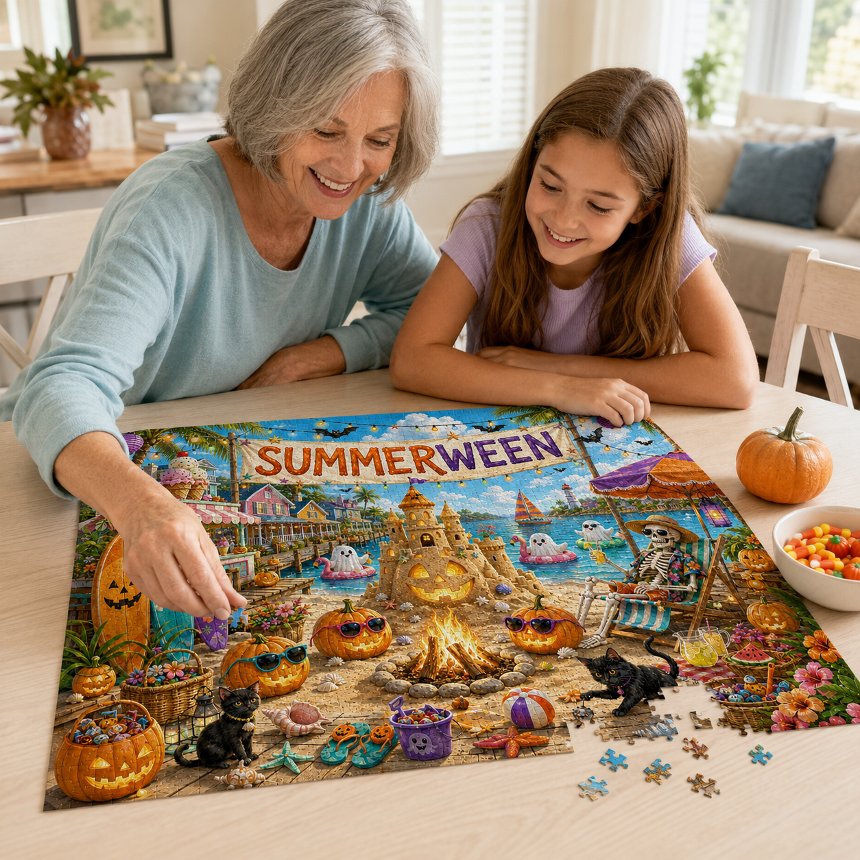 Summerween Beach Party Jigsaw Puzzle