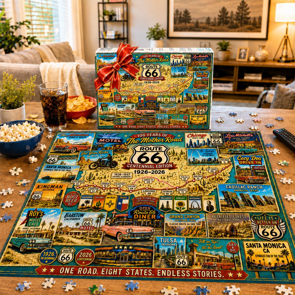 Route 66 Centennial Collector’s Puzzle 100 Years of the Mother Road — 1926–2026🎁
