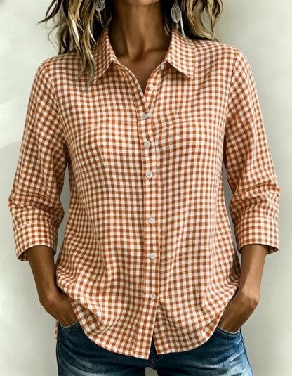 New Arrivals🔥Women's Gingham Check Button-Down Shirt