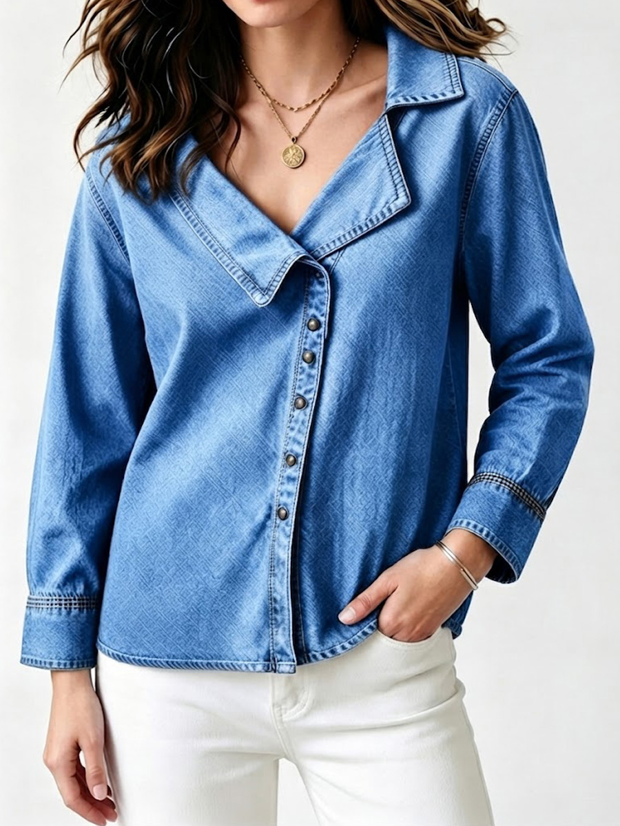 New Arrivals🔥 Stylish niche notched-collar denim jacket