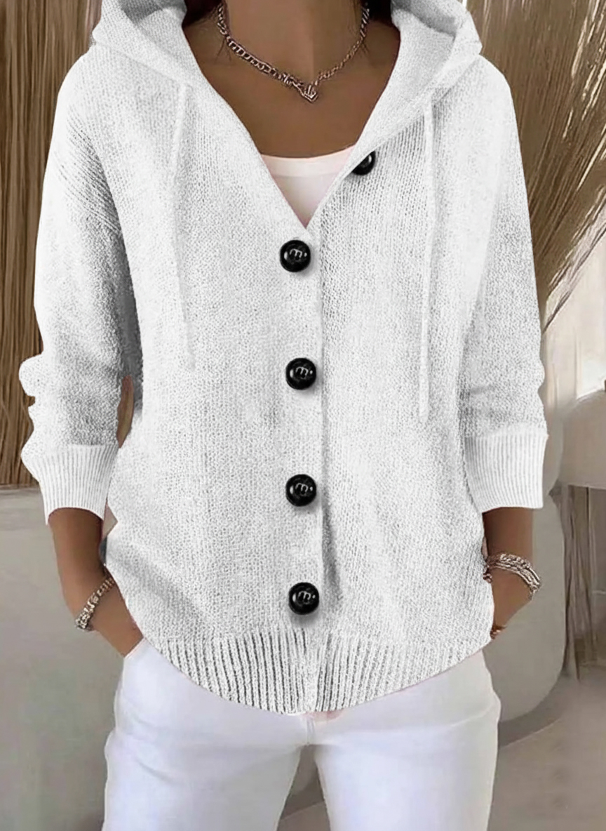 🎄 New Arrivals🔥Women's Casual Hooded Long Sleeve Button Cardigan Sweater