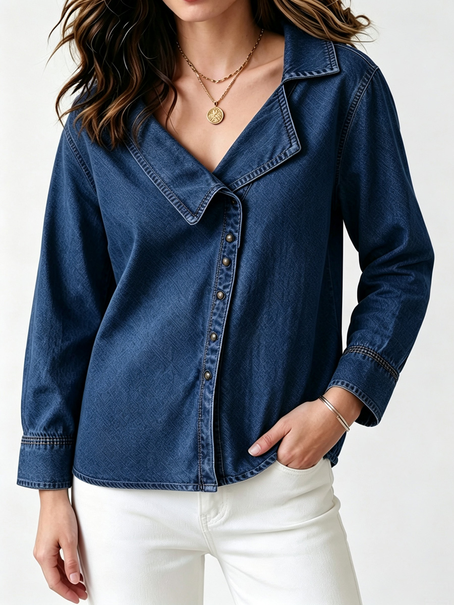 New Arrivals🔥 Stylish niche notched-collar denim jacket