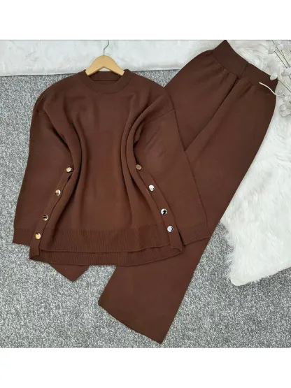 Women's Comfortable Pullover Sweater And Pants Two-piece Set
