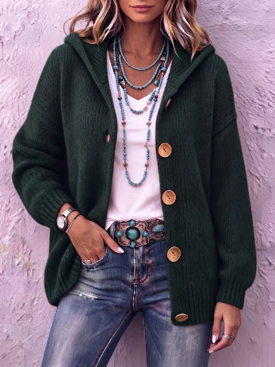 New Arrival🔥 Cozy Chic Hooded Knit Cardigan-halonarra