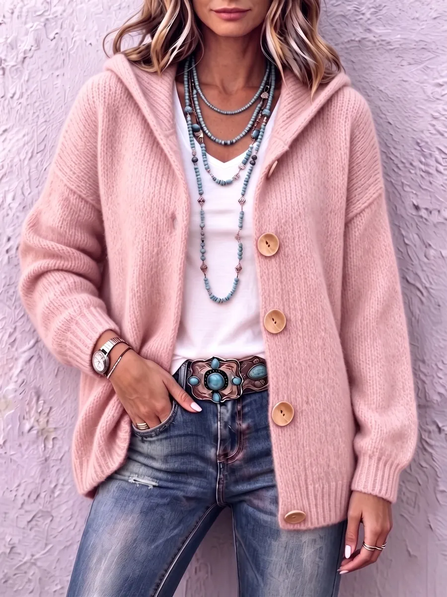 New Arrival🔥 Cozy Chic Hooded Knit Cardigan-halonarra