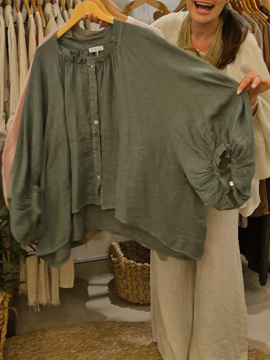 Casual Loose Linen And Cotton Shirts