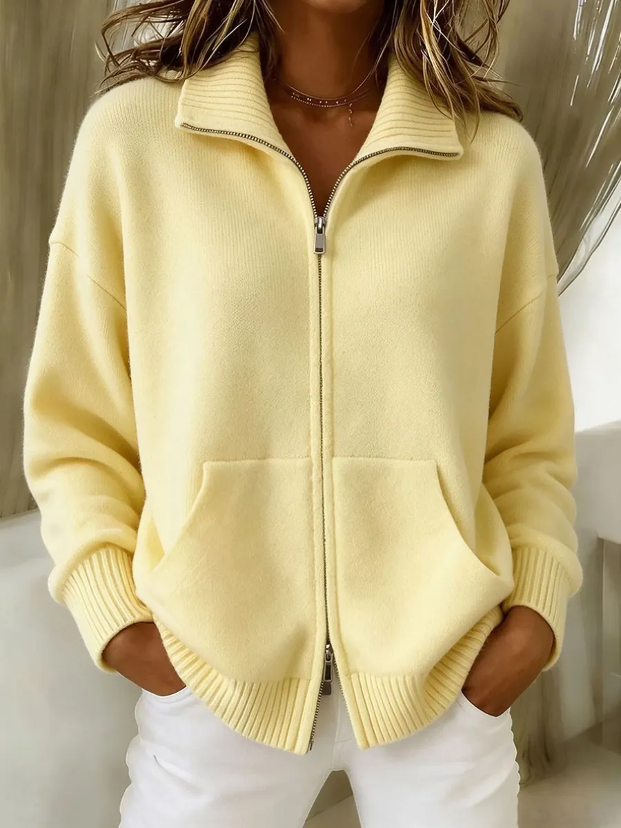 NEW ARRIVAL🔥 Cozy Zip-Front Knit Cardigan-simplysoftwear