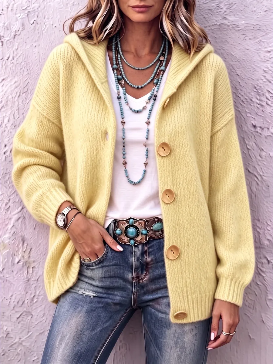 New Arrival🔥 Cozy Chic Hooded Knit Cardigan-halonarra