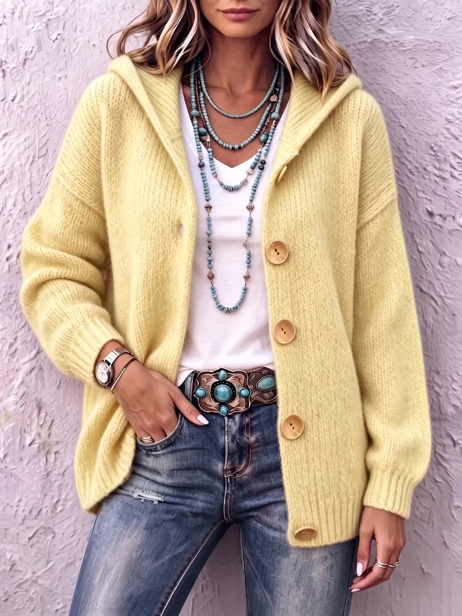 New Arrival🔥 Cozy Chic Hooded Knit Cardigan-halonarra