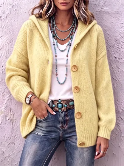 New Arrival🔥 Cozy Chic Hooded Knit Cardigan-halonarra