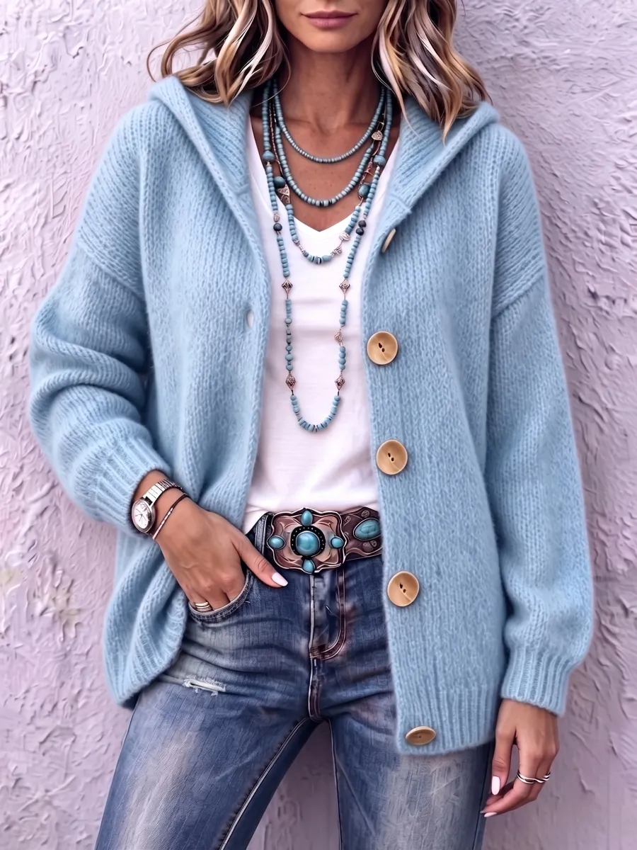 New Arrival🔥 Cozy Chic Hooded Knit Cardigan-halonarra