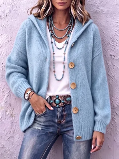 New Arrival🔥 Cozy Chic Hooded Knit Cardigan-halonarra