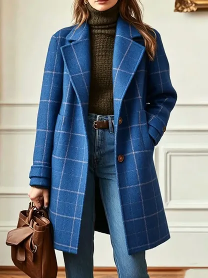 CLEARANCE SALE🔥 Casual Wool-blend Plaid Coat (mid-length)-simplysoftwear