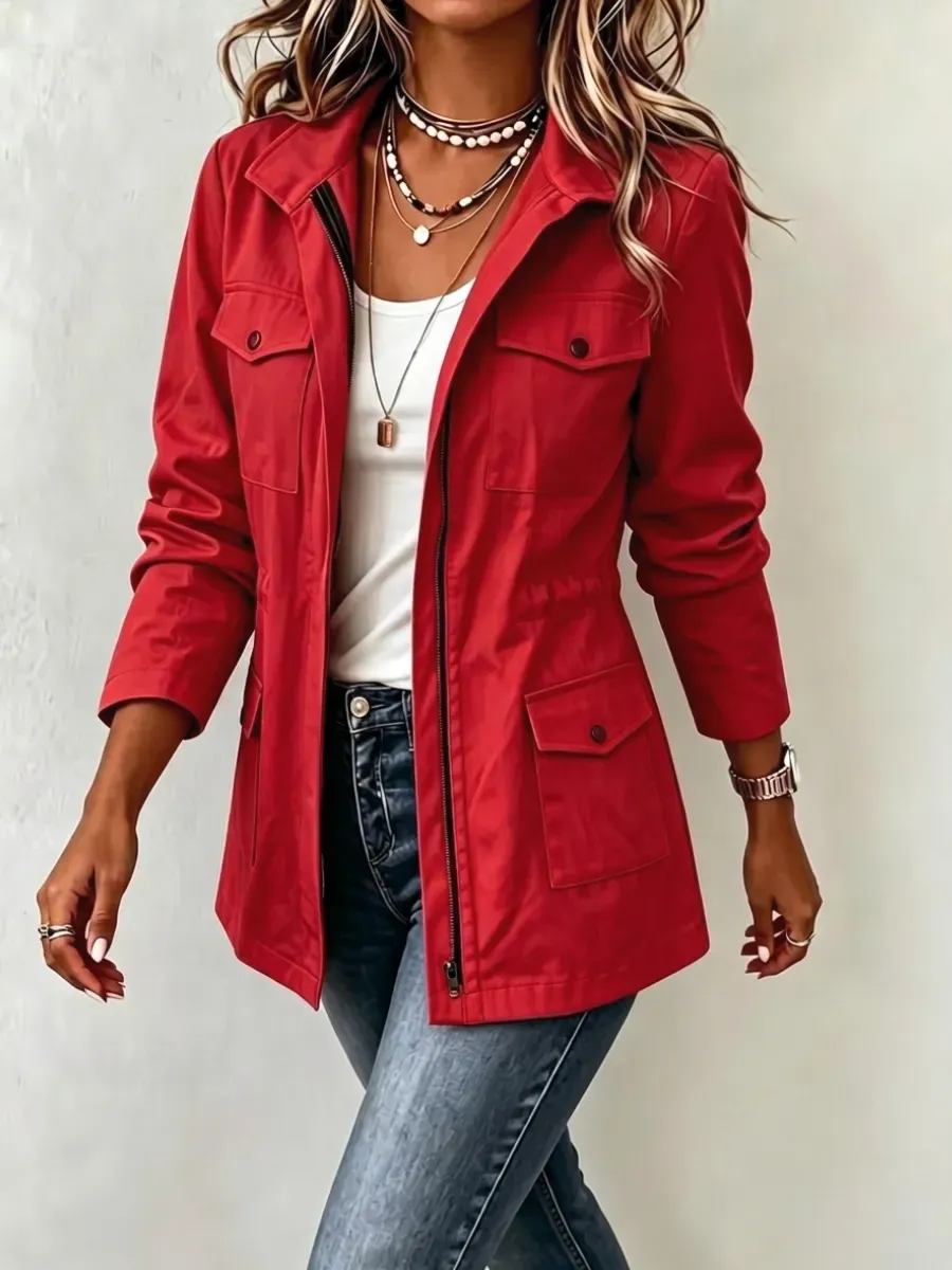CLEARANCE SALE🔥 Casual Safari Anorak Jacket Zip Up Military Coat with Pockets-simplysoftwear