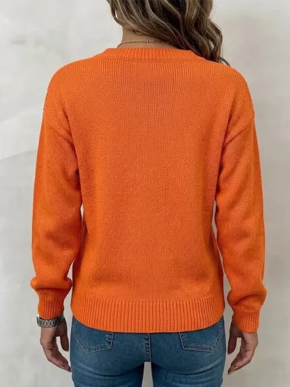 NEW ARRIVAL🔥 Women's Halloween Solid-color Cutout Pullover Sweater-simplysoftwear