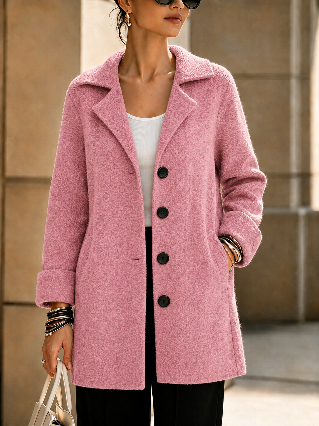 NEW Arrival🔥 Wool Casual Lapel Single Breasted Long Coat-simplysoftwear