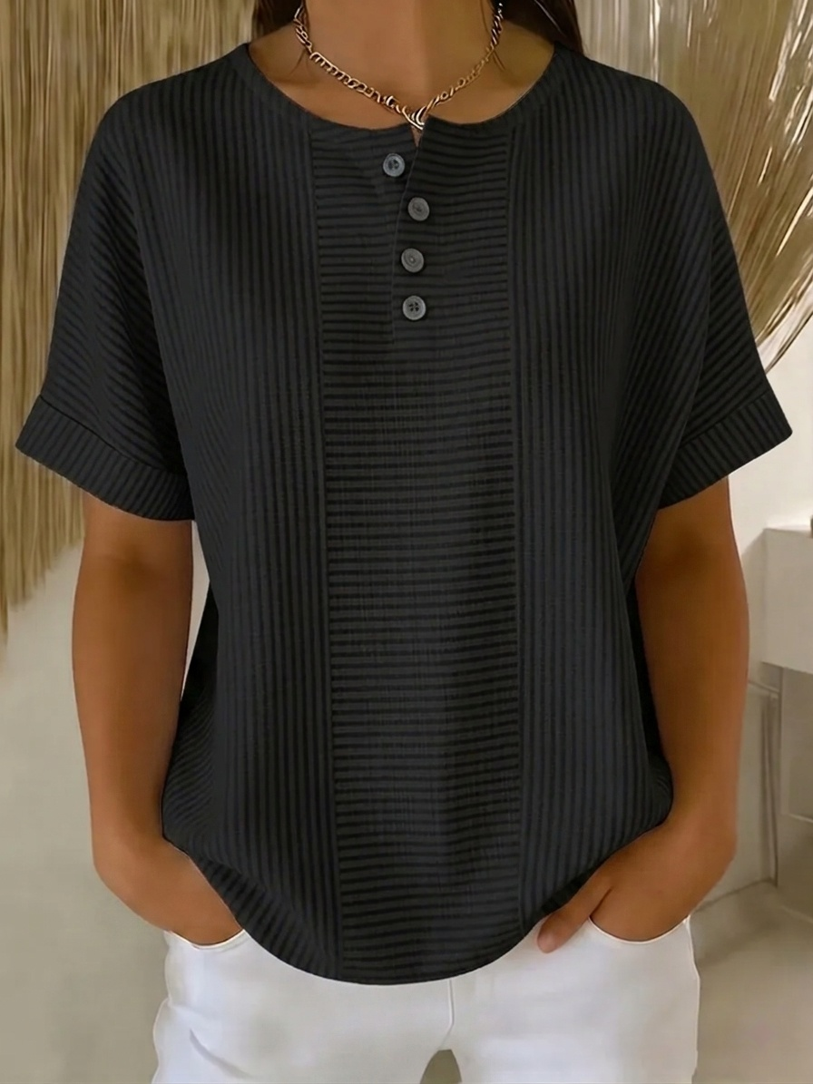 New Arrivals🔥 Women's Artistic Cut Striped Cotton Linen Shirt Blouse