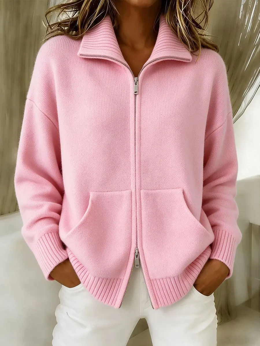 NEW ARRIVAL🔥 Cozy Zip-Front Knit Cardigan-simplysoftwear