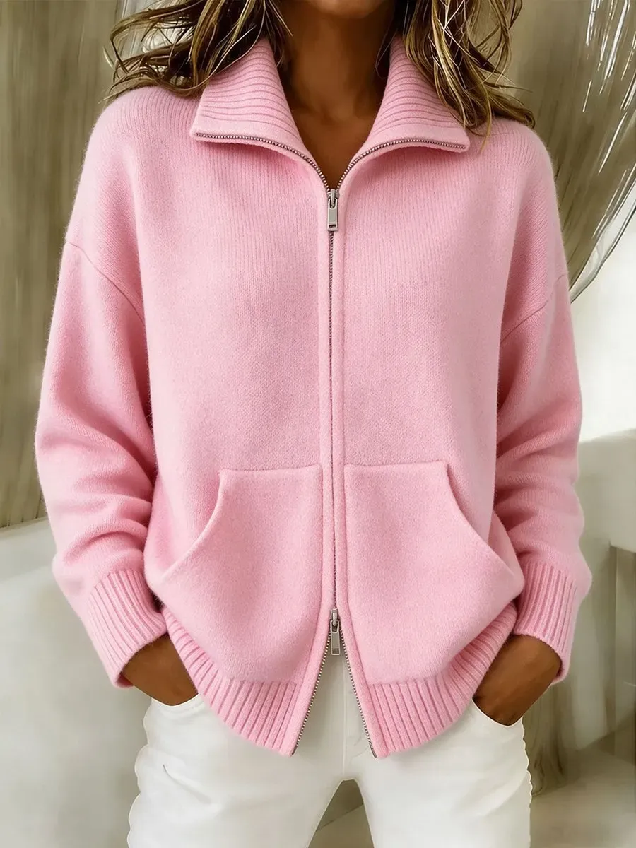NEW ARRIVAL🔥 Cozy Zip-Front Knit Cardigan-simplysoftwear