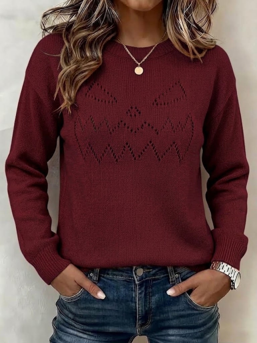 NEW ARRIVAL🔥 Women's Halloween Solid-color Cutout Pullover Sweater-simplysoftwear