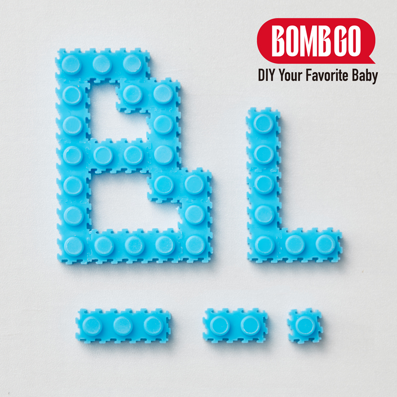BOMBGO DIY  Interlocking Building Blocks,（ Sky Blue ），Loose 1x1, 1x2, 1x3 Mini Brick Pieces,  1000 Pcs for Pixel Art & MOC Construction