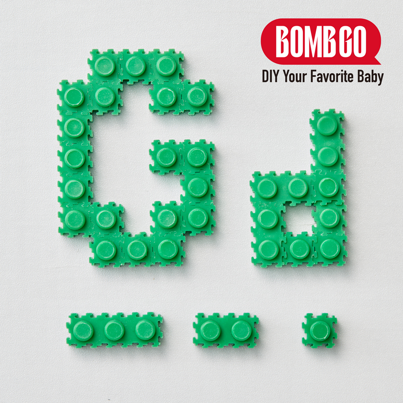 BOMBGO DIY  Interlocking Building Blocks,（ Light Green ），Loose 1x1, 1x2, 1x3 Mini Brick Pieces,  1000 Pcs for Pixel Art & MOC Construction