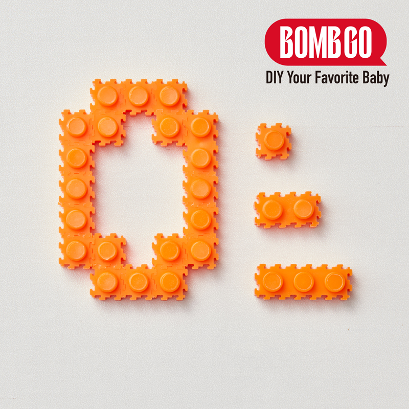 BOMBGO DIY  Interlocking Building Blocks,（ Orange ），Loose 1x1, 1x2, 1x3 Mini Brick Pieces,  1000 Pcs for Pixel Art & MOC Construction