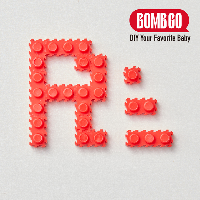 BOMBGO DIY  Interlocking Building Blocks,（ Red ），Loose 1x1, 1x2, 1x3 Mini Brick Pieces,  1000 Pcs for Pixel Art & MOC Construction