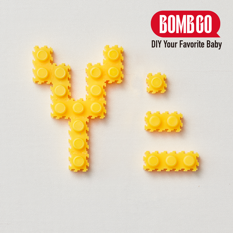 BOMBGO DIY  Interlocking Building Blocks,（ Yellow ），Loose 1x1, 1x2, 1x3 Mini Brick Pieces,  1000 Pcs for Pixel Art & MOC Construction