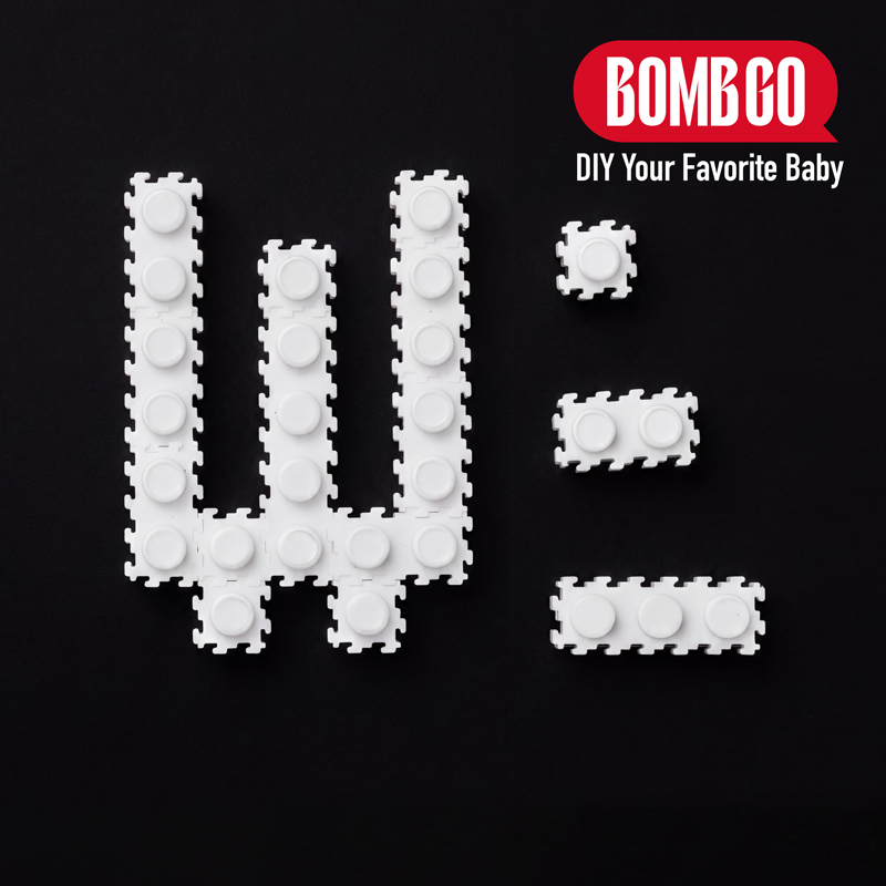BOMBGO DIY  Interlocking Building Blocks,（ White ），Loose 1x1, 1x2, 1x3 Mini Brick Pieces,  1000 Pcs for Pixel Art & MOC Construction