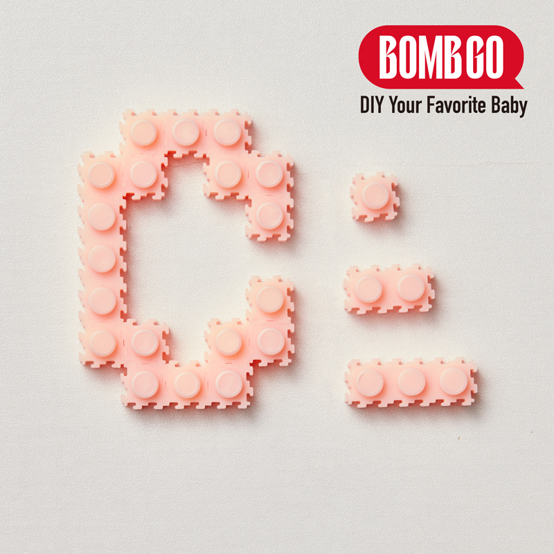 BOMBGO DIY  Interlocking Building Blocks,（ Coral Pink ），Loose 1x1, 1x2, 1x3 Mini Brick Pieces,  1000 Pcs for Pixel Art & MOC Construction