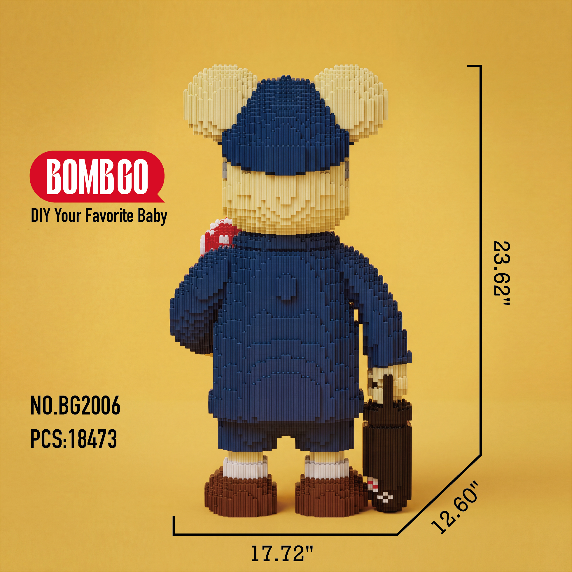 BOMBGO Killer Bear Micro Building Blocks Set -BG2006- 18473 PCS 3D Puzzle DIY Toy Collectible Gift