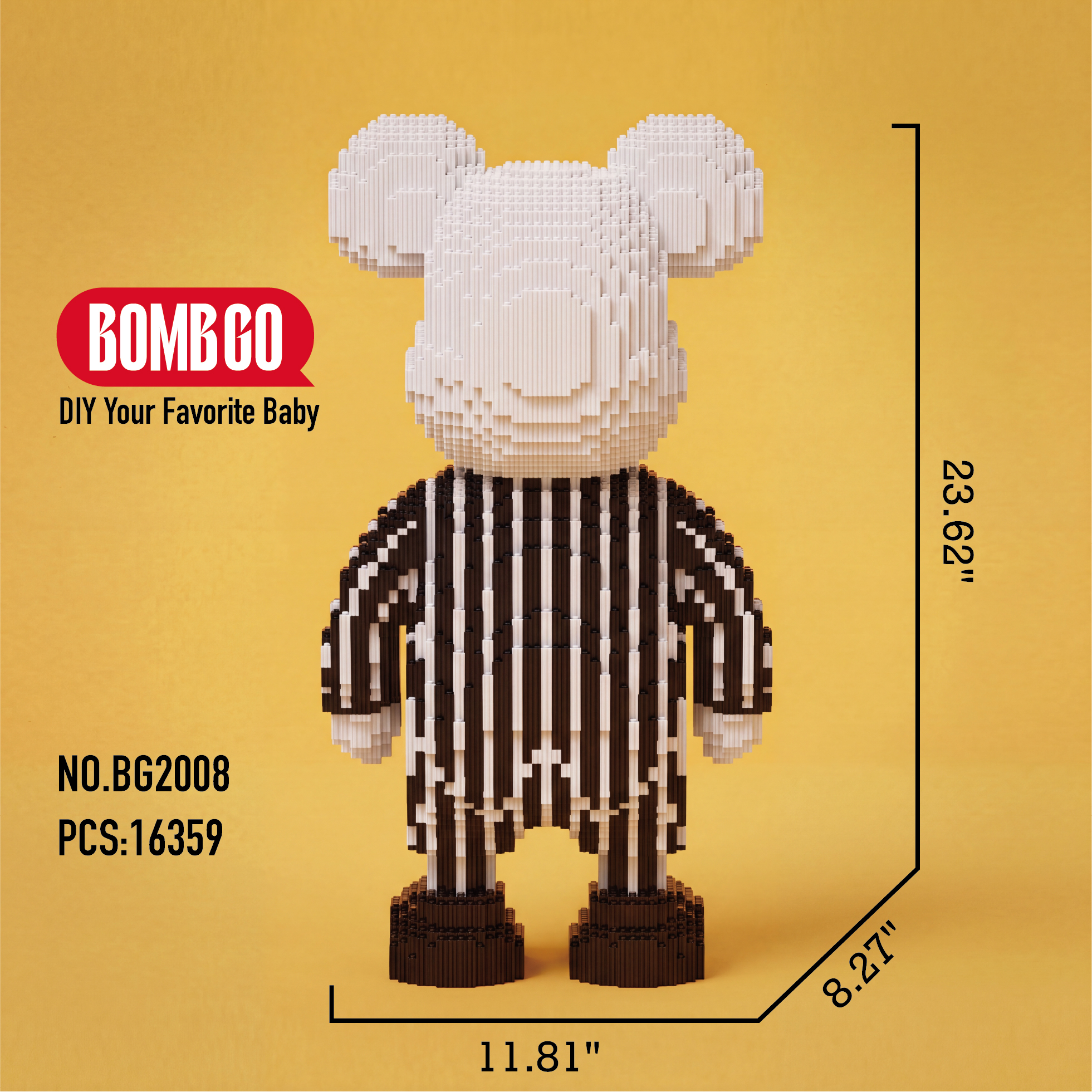 BOMBGO Skeleton Tailcoat Bear Micro Building Blocks Set -BG2008- 16359 PCS 3D Puzzle DIY Toy Collectible Gift