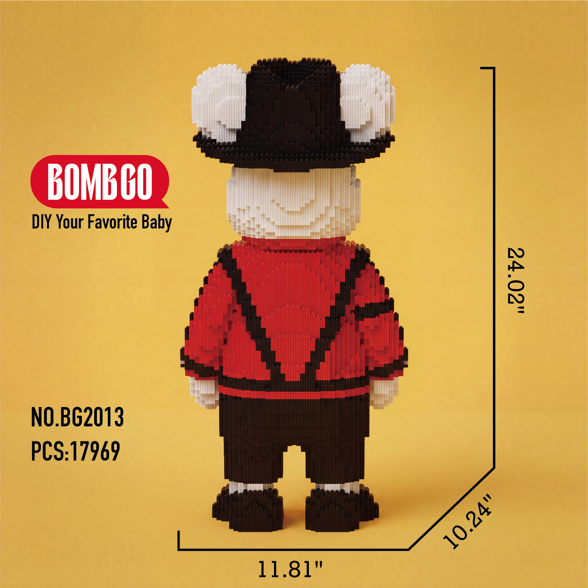 BOMBGO MJ Overalls Bear Micro Building Blocks Set -BG2013- 17969 PCS 3D Puzzle DIY Toy Collectible Gift