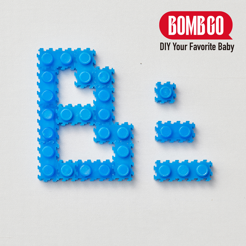 BOMBGO DIY  Interlocking Building Blocks,（ Royal Blue ），Loose 1x1, 1x2, 1x3 Mini Brick Pieces,  100 Pcs for Pixel Art & MOC Construction