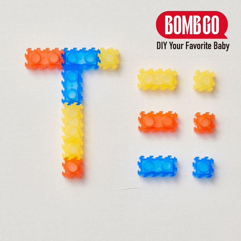 BOMBGO DIY  Interlocking Building Blocks,（Translucent Blue/Red/Yellow ），Loose 1x1, 1x2, 1x3 Mini Brick Pieces,  1000 Pcs for Pixel Art & MOC Construction