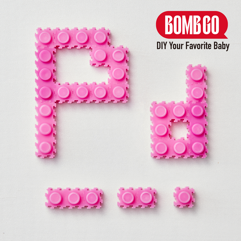 BOMBGO DIY  Interlocking Building Blocks,（ Rose Red  ），Loose 1x1, 1x2, 1x3 Mini Brick Pieces,  1000 Pcs for Pixel Art & MOC Construction