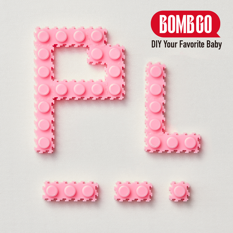 BOMBGO DIY  Interlocking Building Blocks,（ Pink ），Loose 1x1, 1x2, 1x3 Mini Brick Pieces,  1000 Pcs for Pixel Art & MOC Construction