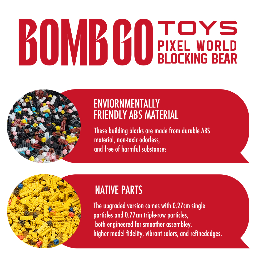 BOMBGO Street Boy Bear Micro Building Blocks Set - 17101 PCS 3D Puzzle DIY Toy Collectible Gift